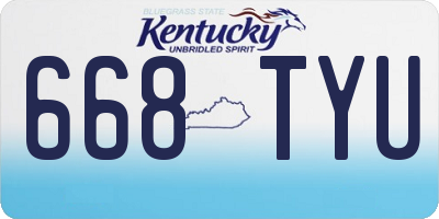 KY license plate 668TYU