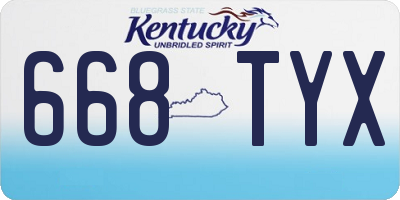 KY license plate 668TYX