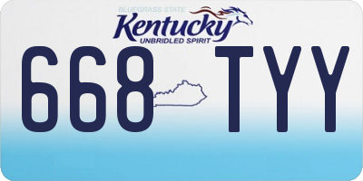 KY license plate 668TYY