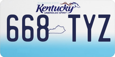 KY license plate 668TYZ