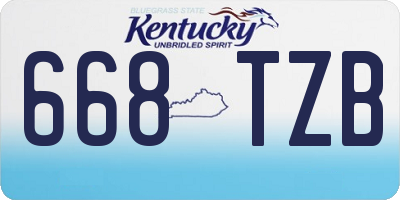 KY license plate 668TZB