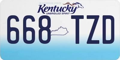 KY license plate 668TZD