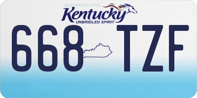 KY license plate 668TZF