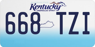 KY license plate 668TZI