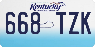 KY license plate 668TZK