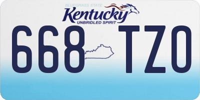 KY license plate 668TZO