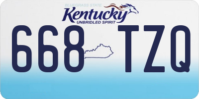 KY license plate 668TZQ