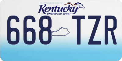 KY license plate 668TZR