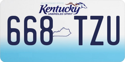 KY license plate 668TZU