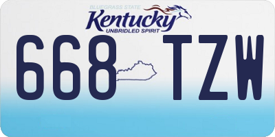 KY license plate 668TZW