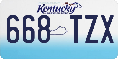 KY license plate 668TZX