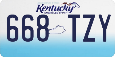 KY license plate 668TZY