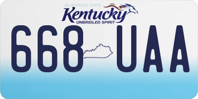 KY license plate 668UAA