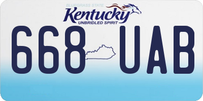 KY license plate 668UAB