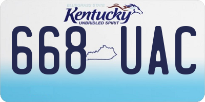 KY license plate 668UAC