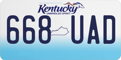 KY license plate 668UAD