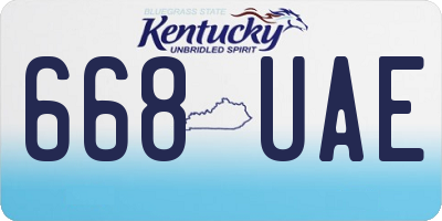 KY license plate 668UAE