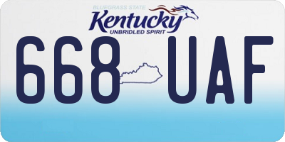 KY license plate 668UAF