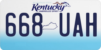 KY license plate 668UAH