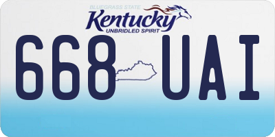 KY license plate 668UAI