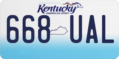 KY license plate 668UAL