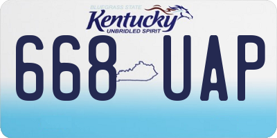 KY license plate 668UAP