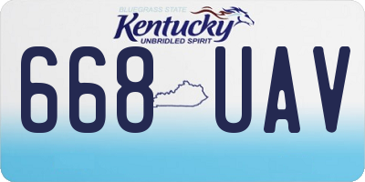 KY license plate 668UAV