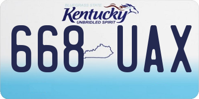 KY license plate 668UAX