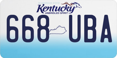 KY license plate 668UBA