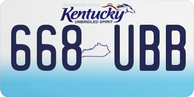 KY license plate 668UBB