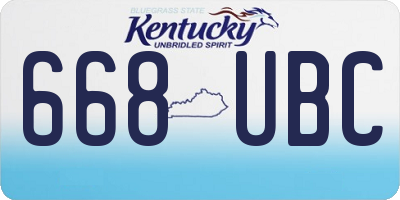 KY license plate 668UBC