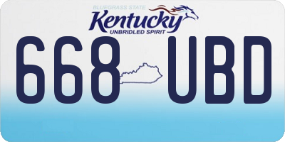 KY license plate 668UBD