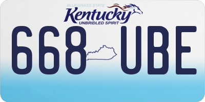 KY license plate 668UBE