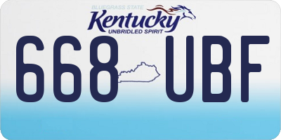 KY license plate 668UBF