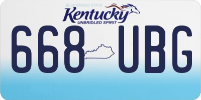 KY license plate 668UBG