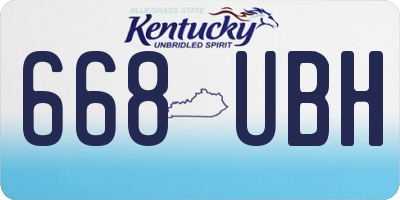 KY license plate 668UBH