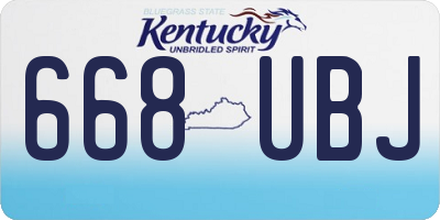 KY license plate 668UBJ