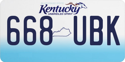 KY license plate 668UBK