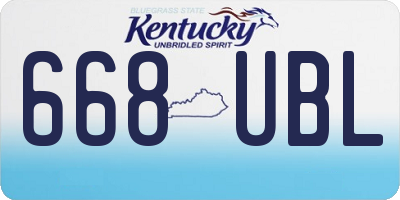 KY license plate 668UBL