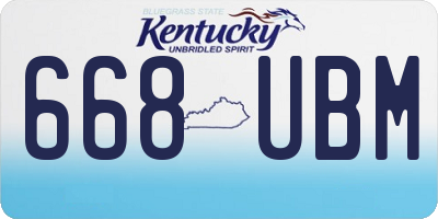 KY license plate 668UBM