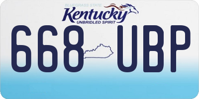 KY license plate 668UBP