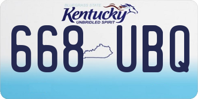 KY license plate 668UBQ