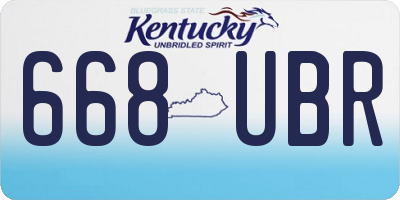 KY license plate 668UBR