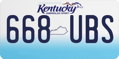 KY license plate 668UBS