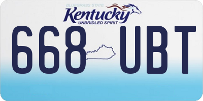 KY license plate 668UBT