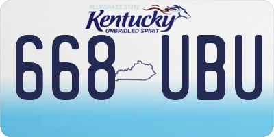 KY license plate 668UBU