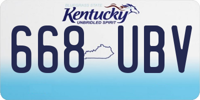 KY license plate 668UBV