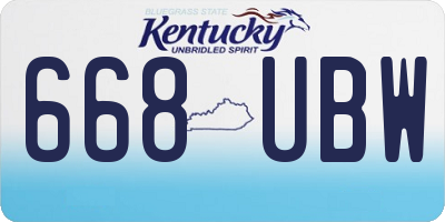 KY license plate 668UBW