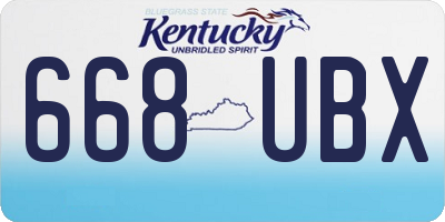 KY license plate 668UBX