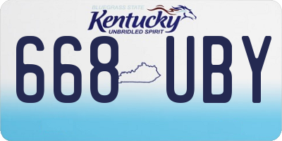 KY license plate 668UBY